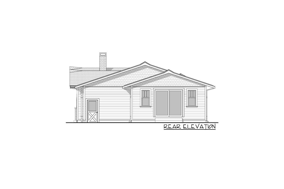 Plan 677022NWL: Modern Bungalow with Vaulted Living Room and Large Covered Patio - 1540 Sq Ft - Image #4 - Bungalow, Cottage, Country, Craftsman, Northwest