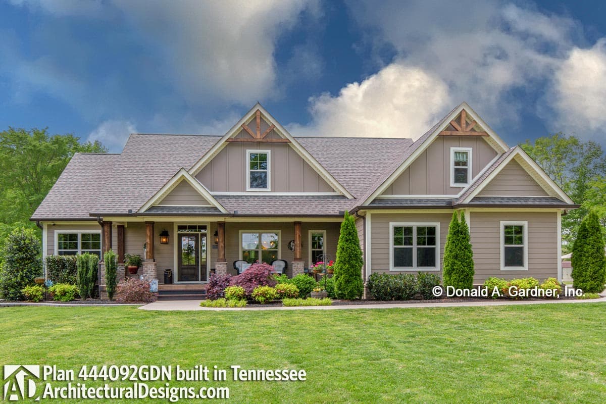 build gallery item - Country Craftsman House Plan 444092GDN Comes to Life in Tennessee