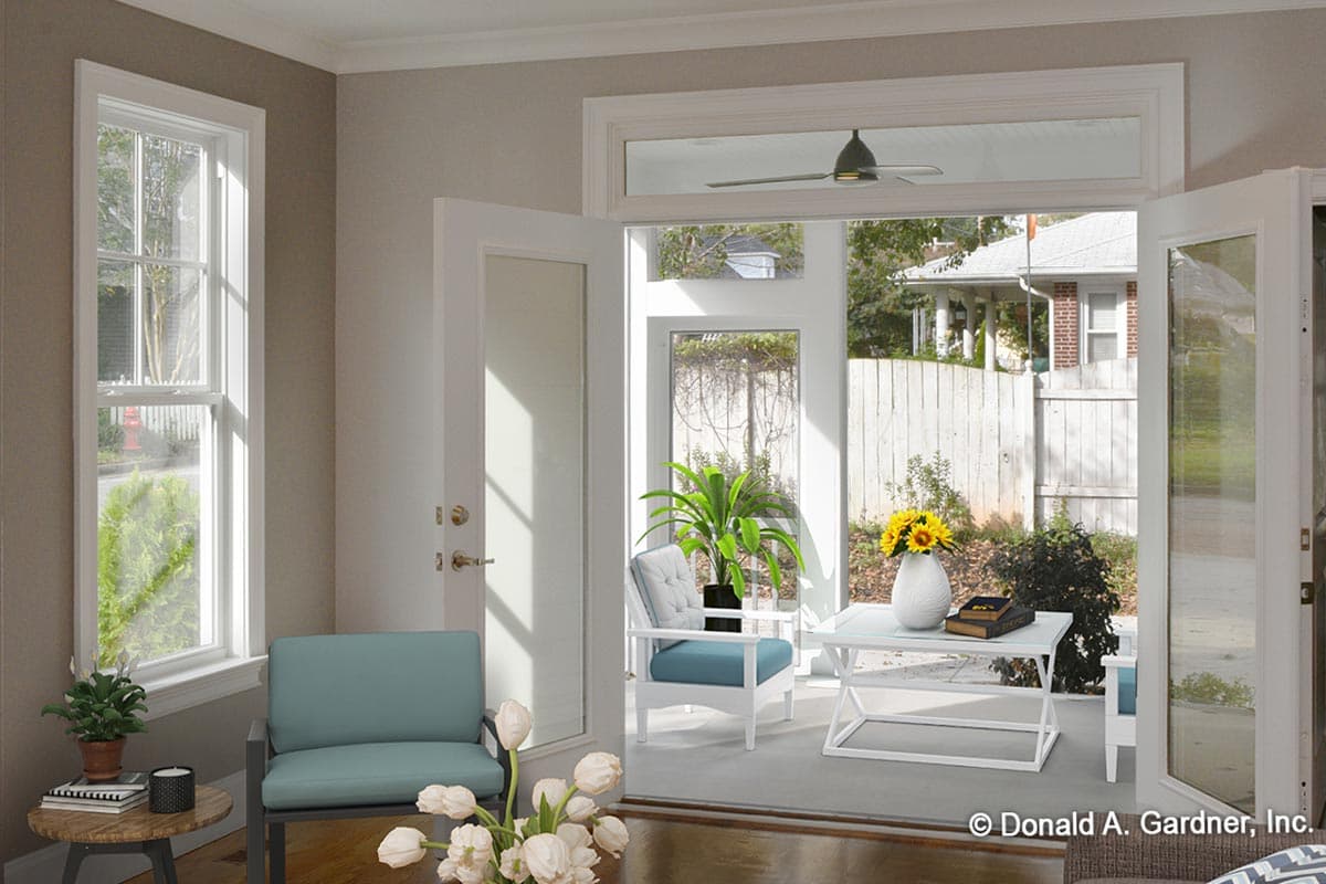 Plan 444099GDN: 34' Wide House Plan with Flex Room and a Vaulted Great Room - Image #6 - Country, Southern, Traditional