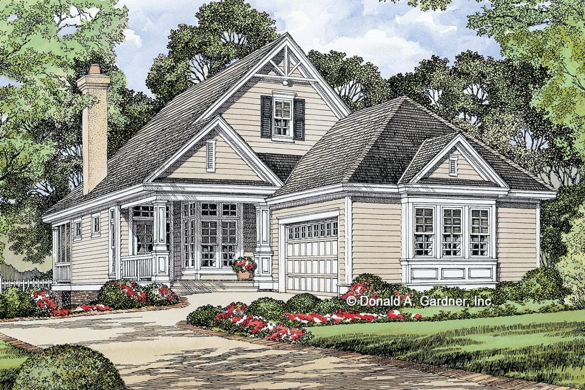 Plan 444099GDN: 34' Wide House Plan with Flex Room and a Vaulted Great Room - Image #10 - Country, Southern, Traditional