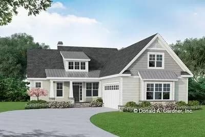 Simple Craftsman House Plan with Vaulted Great Room and Master Bedroom
