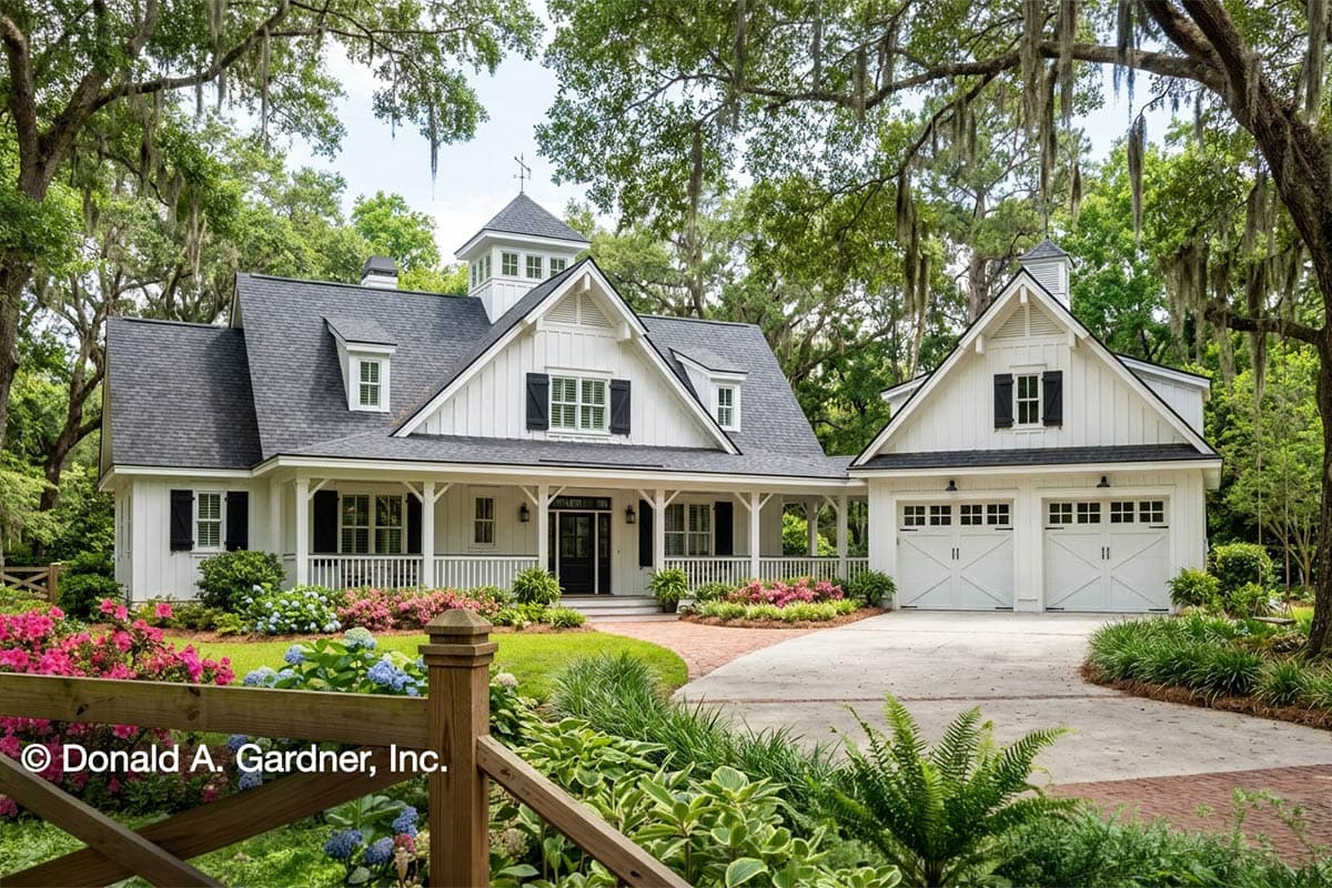 Plan 444106GDN: Modern Farmhouse Plan with 2 Floors and an Angled 2-Car Garage - 2456 Sq Ft - Image #1 - Country, Craftsman, Farmhouse, Modern Farmhouse, Southern
