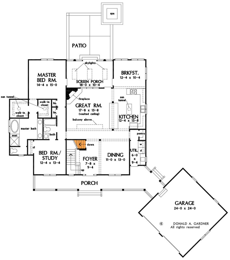 Plan 444106GDN: Modern Farmhouse Plan with 2 Floors and an Angled 2-Car Garage - 2456 Sq Ft - Floor Plan - Basement Option - Country, Craftsman, Farmhouse, Modern Farmhouse, Southern