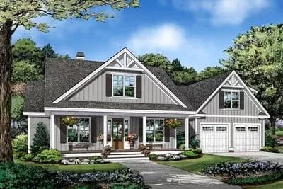 Simple Craftsman House Plan with Welcoming 8'-Deep Front Porch