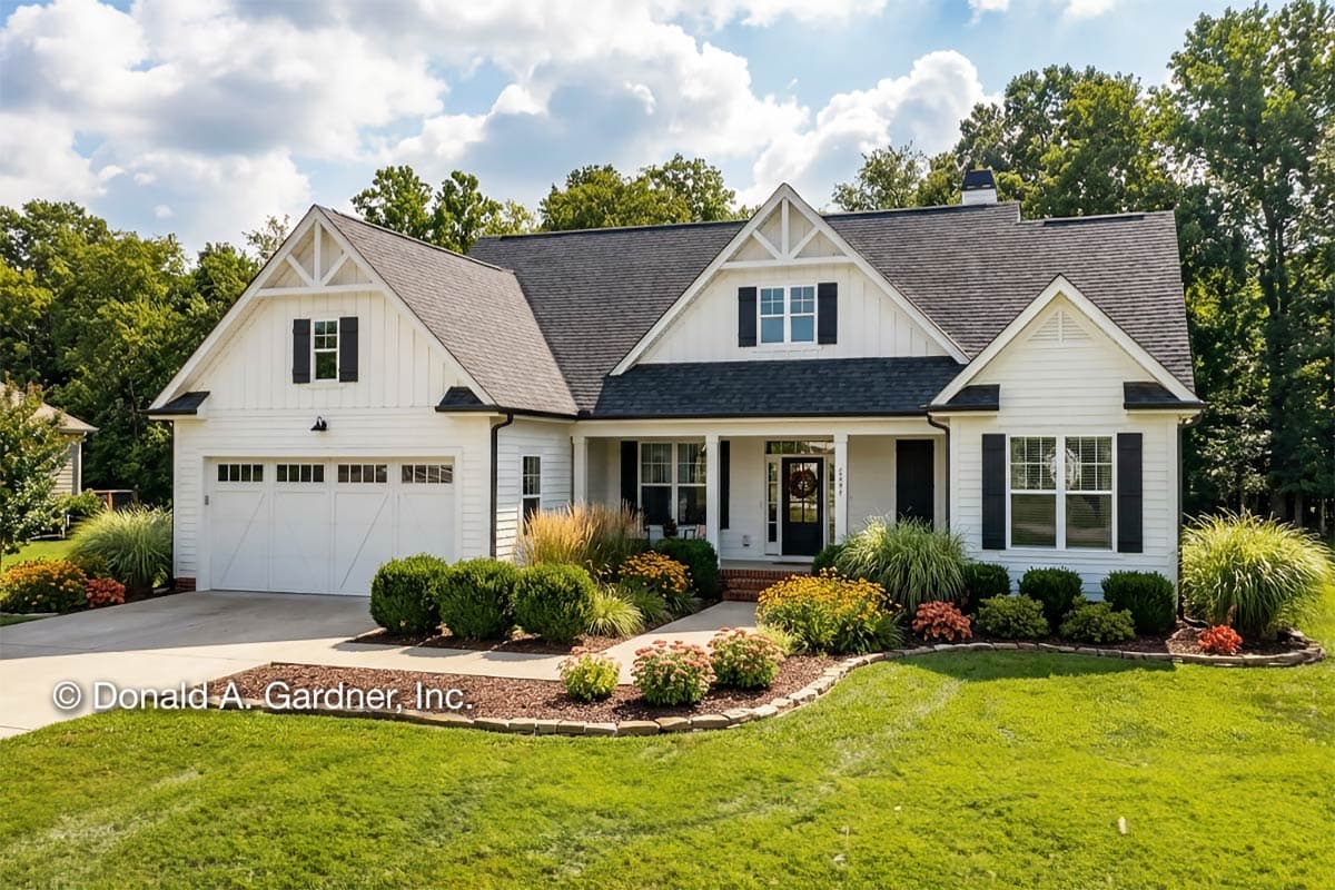 Plan 444117GDN: Modern Farmhouse Plan Just Under 1500 Square Feet - Image #1 - Country, Farmhouse, Modern Farmhouse, New American