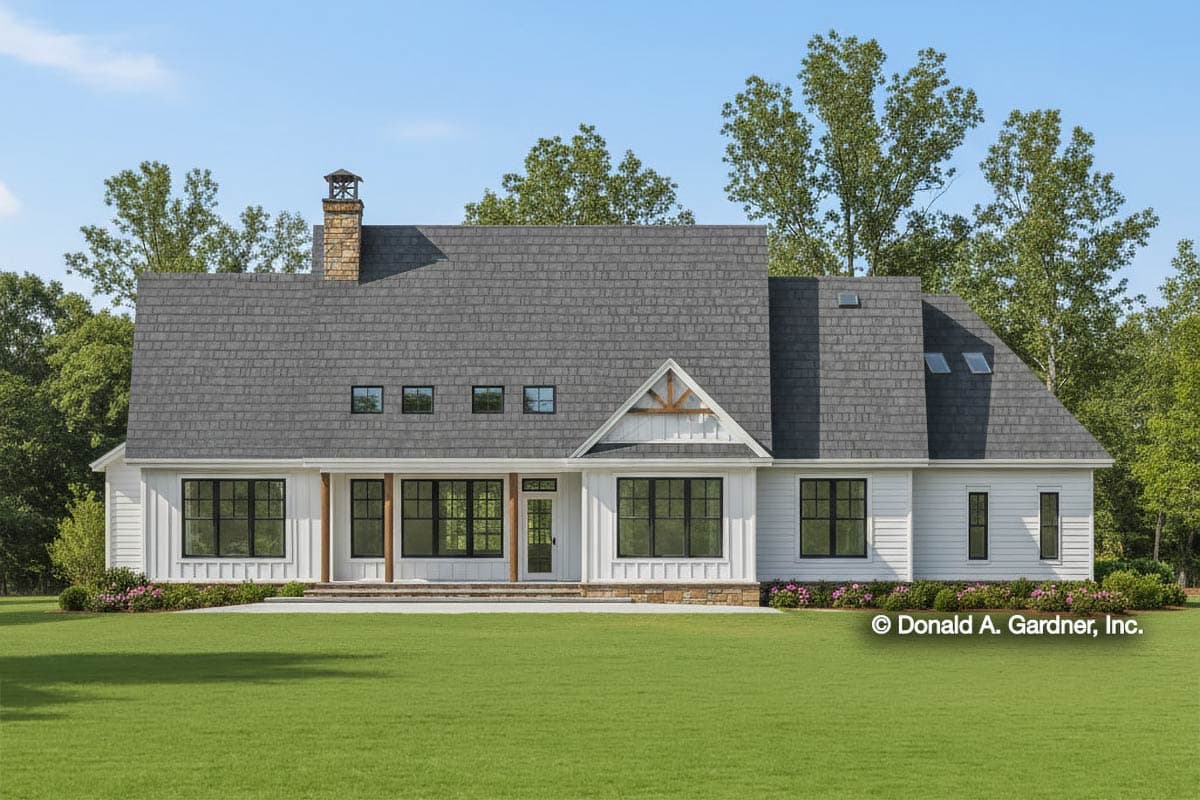 Plan 444118GDN: New American House Plan with 2-Car Angled Garage and a Bonus Room with Full Bath - Image #2 - Cottage, Country, Modern Farmhouse, New American, Ranch, Rustic