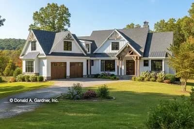 New American House Plan with 2-Car Angled Garage and a Bonus Room with Full Bath