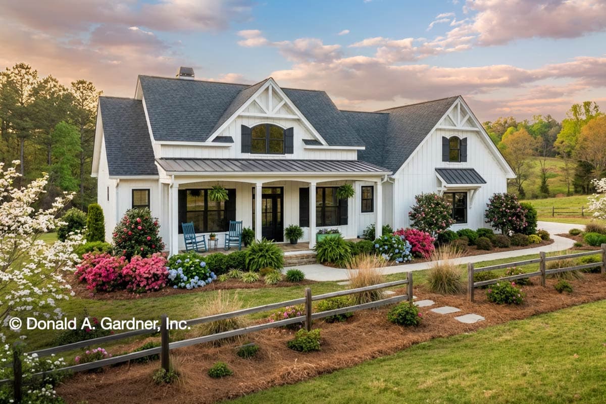 Plan 444121GDN: Simple and Attractive Modern Farmhouse Under 50' Deep - 1683 Sq Ft - Image #1 - Country, Craftsman, Farmhouse, Modern Farmhouse, New American