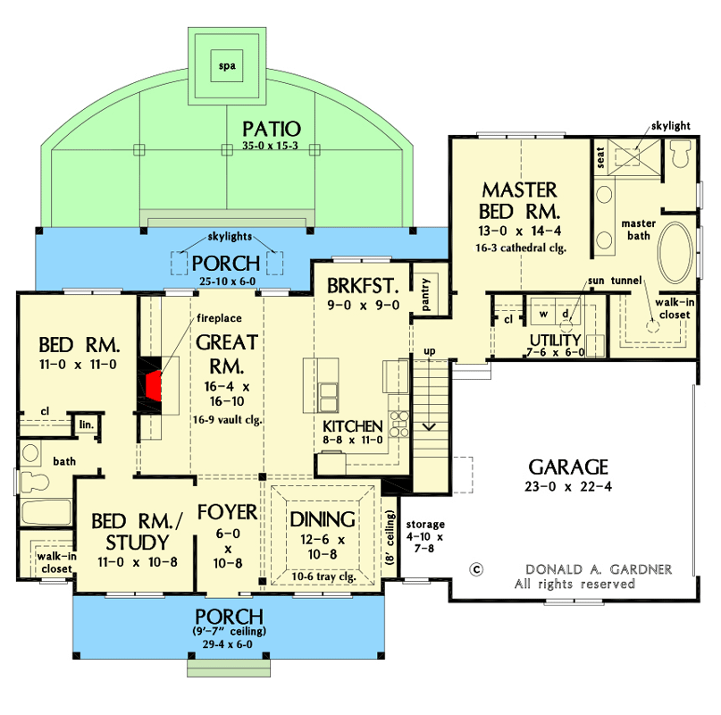 Plan 444121GDN: Simple and Attractive Modern Farmhouse Under 50' Deep - 1683 Sq Ft - Floor Plan - Main Level - Country, Craftsman, Farmhouse, Modern Farmhouse, New American