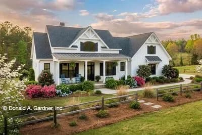 Simple and Attractive Modern Farmhouse Under 50' Deep - 1683 Sq Ft
