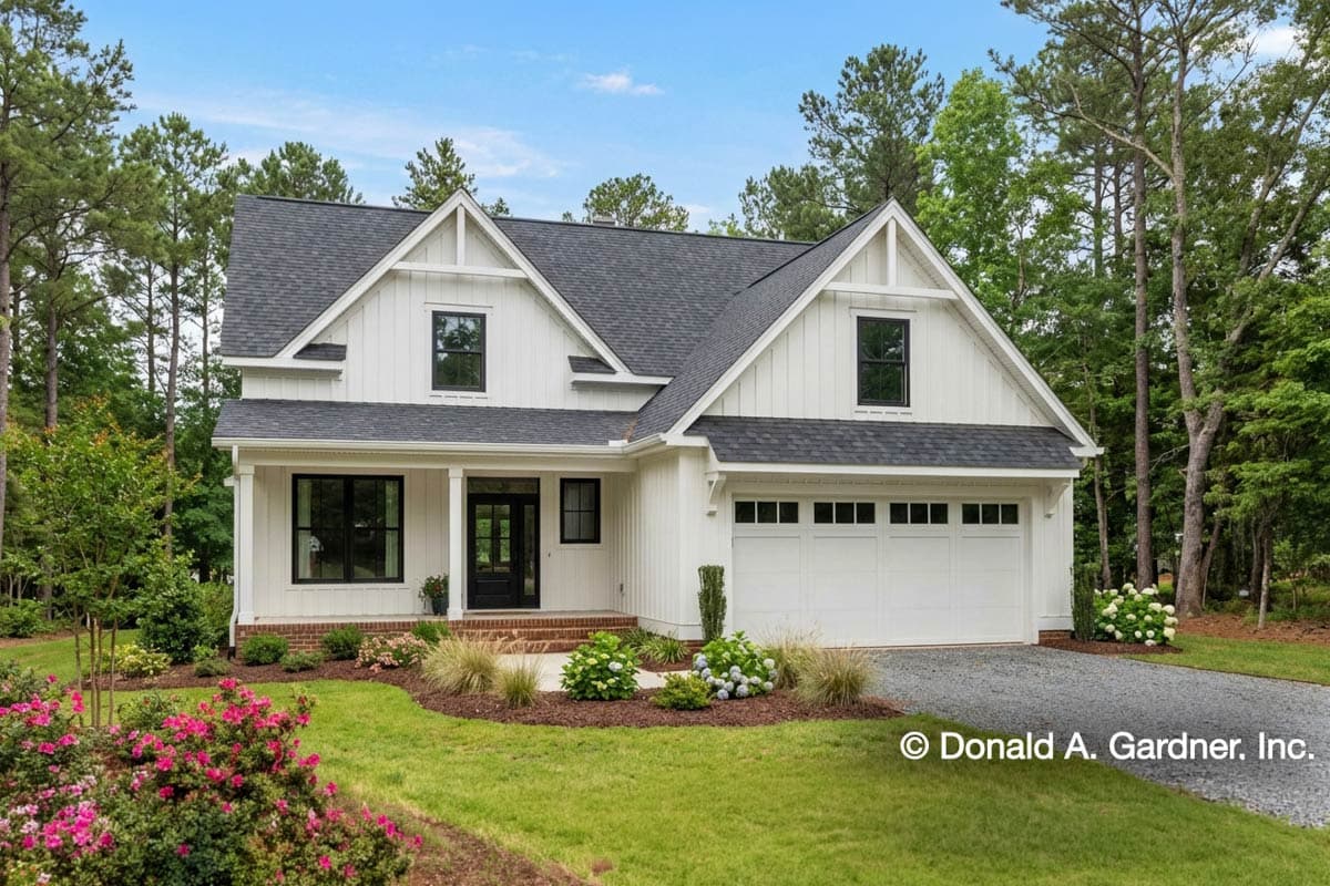 Plan 444122GDN: Modern Farmhouse Plan Under 45' Wide - Image #1 - Cottage, Country, Modern Farmhouse