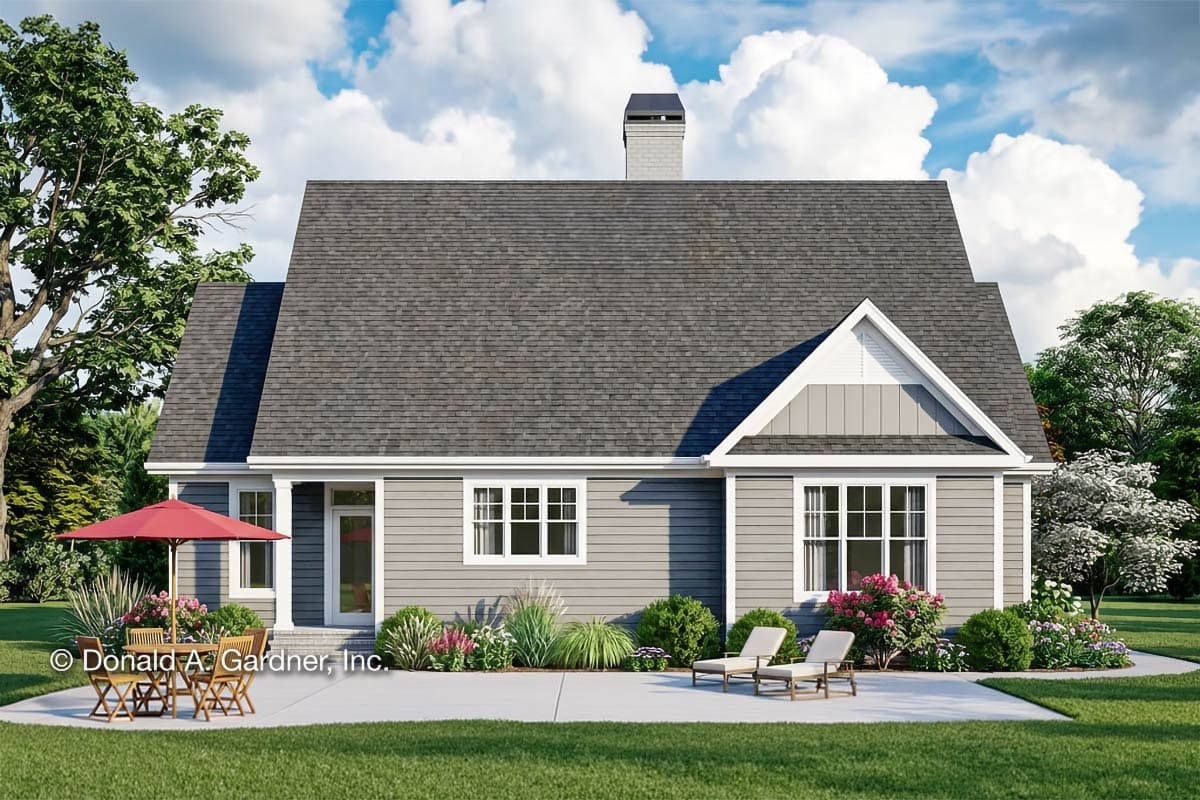 Plan 444144GDN: Minimalist Traditional House Plan with Bonus Room - Image #2 - New American, Ranch, Traditional