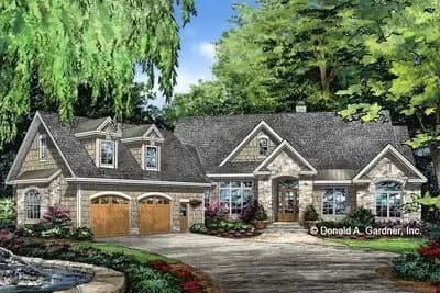 Rustic Ranch House Plan with Screened Porch and Bonus Room