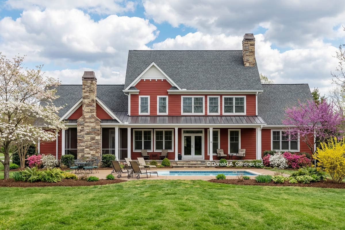 Plan 444169GDN: Striking Two-Story Farmhouse Plan with Study / Flex Room and Screened Porch - Image #3 - Country, Farmhouse, Traditional