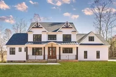 Striking Two-Story Farmhouse Plan with Study / Flex Room and Screened Porch