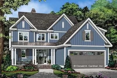 2-Story Modern Farmhouse Plan with Main Level Master Bedroom
