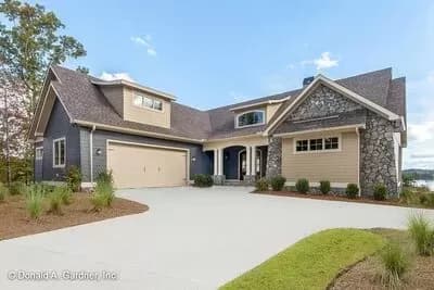 Hillside House Plan with 20'7" Cathedral Ceiling