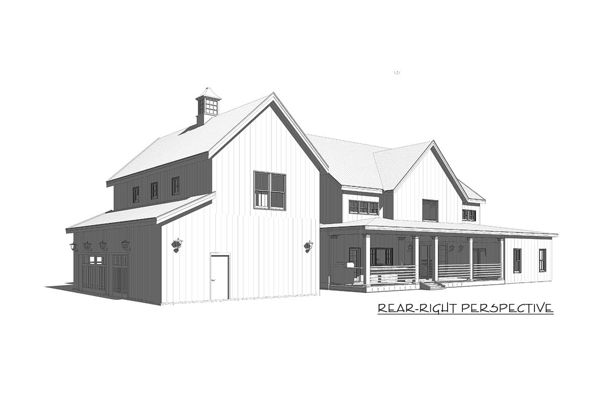 Plan 46453LA: Modern Farmhouse Plan with 4 Bedrooms, 2 Story Family Room and Bonus Over Garage - Image #7 - Country, Farmhouse, Modern Farmhouse