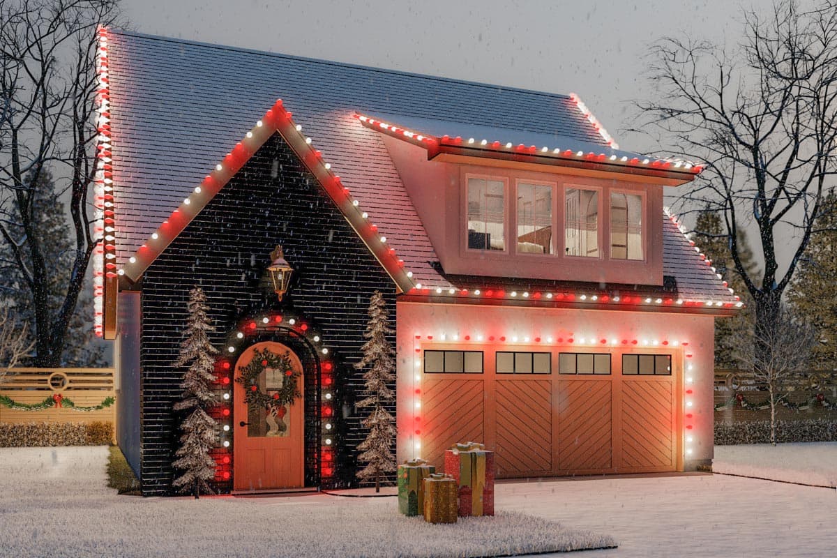 Plan 623064DJ: 1 Bedroom Garage Apartment Plan with Cathedral Ceiling - 802 Sq Ft - Image #4 - Cottage, European