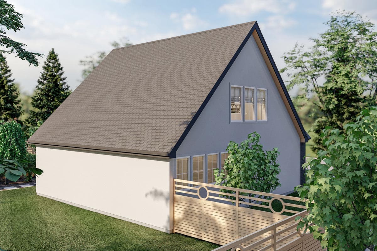 Plan 623064DJ: 1 Bedroom Garage Apartment Plan with Cathedral Ceiling - 802 Sq Ft - Image #6 - Cottage, European