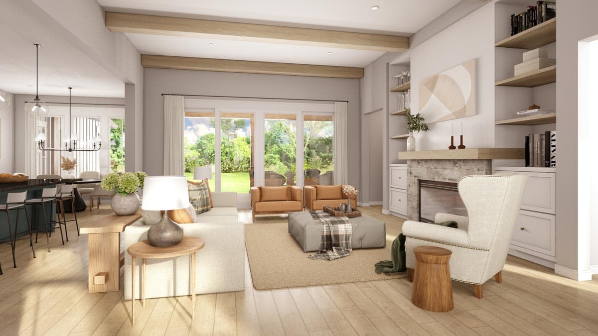 Plan 51881HZ: New American-Style Modern Farmhouse with Home Office and Bonus Above the Garage - 2781 Sq Ft - Image #6 - Country, Craftsman, Modern Farmhouse, New American