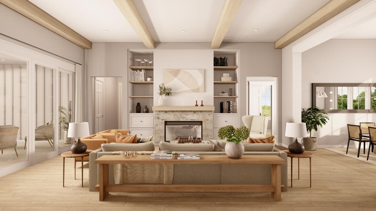 Plan 51881HZ: New American-Style Modern Farmhouse with Home Office and Bonus Above the Garage - 2781 Sq Ft - Image #9 - Country, Craftsman, Modern Farmhouse, New American