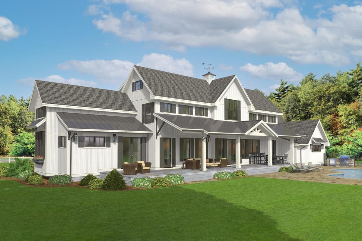 Plan 654013KNA: 5 Bed Modern Farmhouse with 2 Story Great Room and Deep Porches Front and Back - Image #6 - Country, Farmhouse, Modern Farmhouse, New American