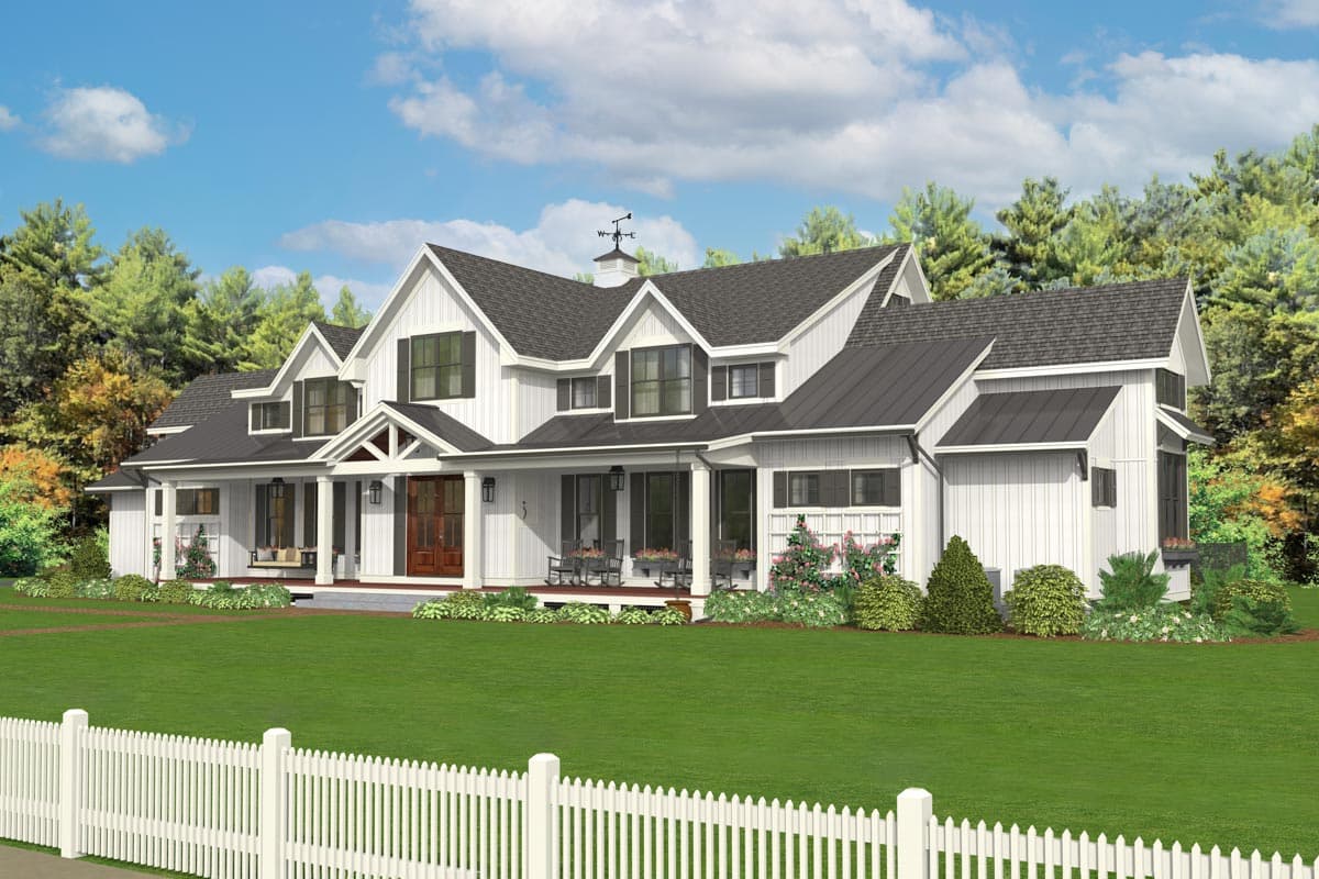 Plan 654013KNA: 5 Bed Modern Farmhouse with 2 Story Great Room and Deep Porches Front and Back - Image #9 - Country, Farmhouse, Modern Farmhouse, New American
