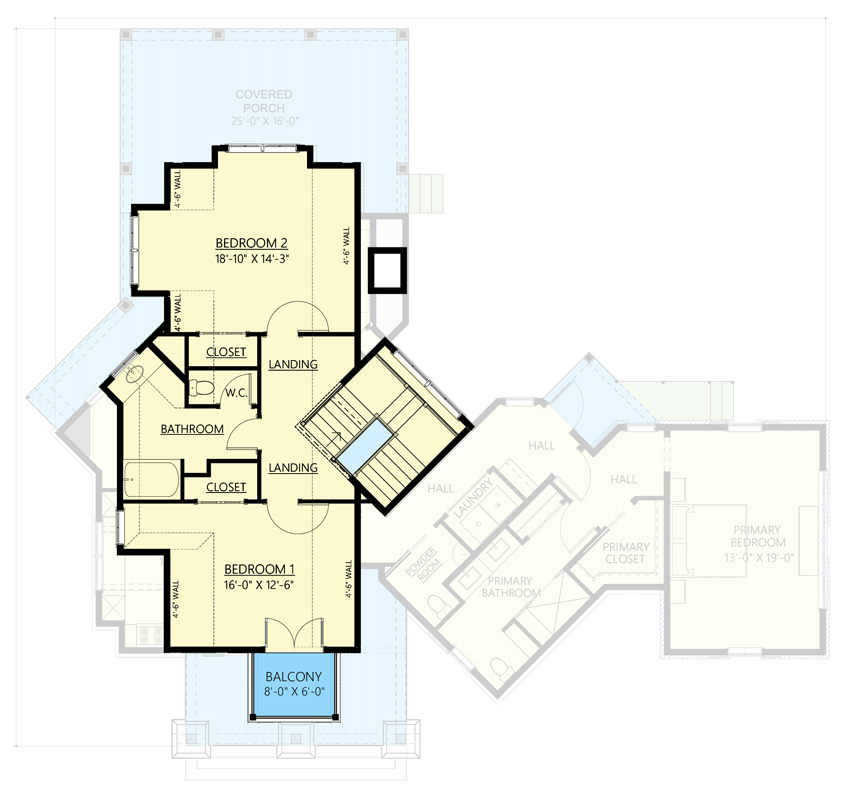 Plan 865003SHW: 3 Bedroom Fairytale Craftsman House Plan with Main Floor Master Suite - 2374 Sq Ft - Floor Plan - 2nd Floor - Cottage, Country, Craftsman, Modern Farmhouse, New American