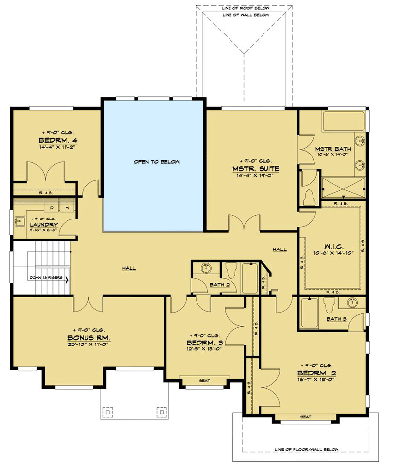 Plan 666137RAF: 5-Bedroom Contemporary House Plan with 2-Story Great Room - Floor Plan - 2nd Floor - Mid Century Modern, Modern, Northwest, Prairie