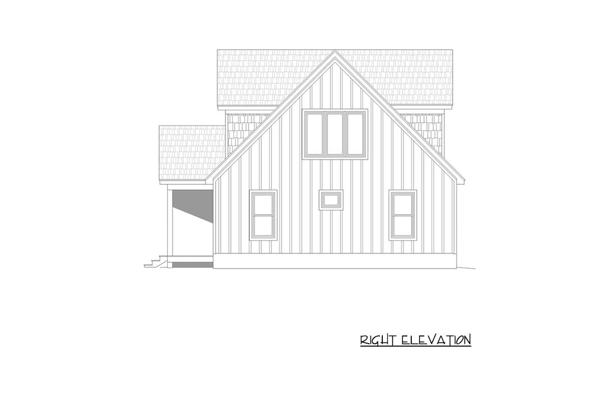 Plan 68892VR: Two-Story Mountain House Plan with Vaulted Master Loft and Tandem Drive-Under Garage - Image #5 - Contemporary, Country, Craftsman, Mountain, Rustic