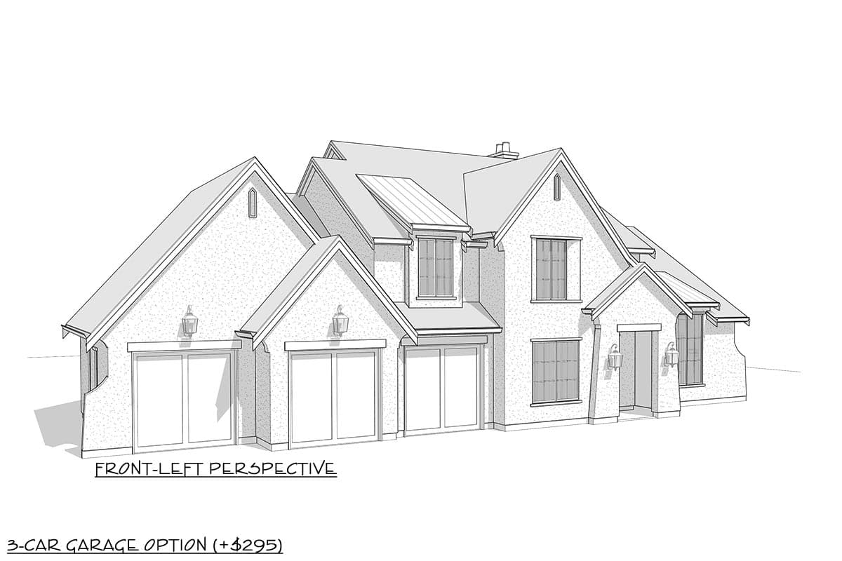 Plan 270045AF: 4 Bed Transitional House Plan with Vaulted Spaces Indoors and Out - 3402 Sq Ft - Image #29 - Contemporary, Country, European, Traditional, Transitional