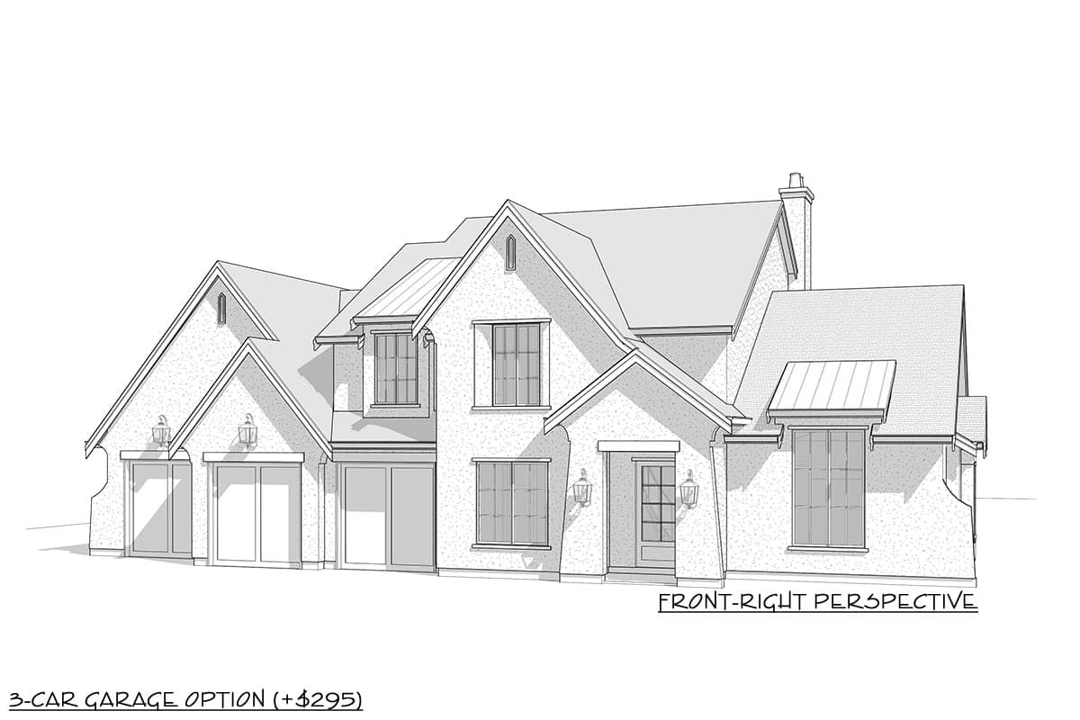 Plan 270045AF: 4 Bed Transitional House Plan with Vaulted Spaces Indoors and Out - 3402 Sq Ft - Image #30 - Contemporary, Country, European, Traditional, Transitional