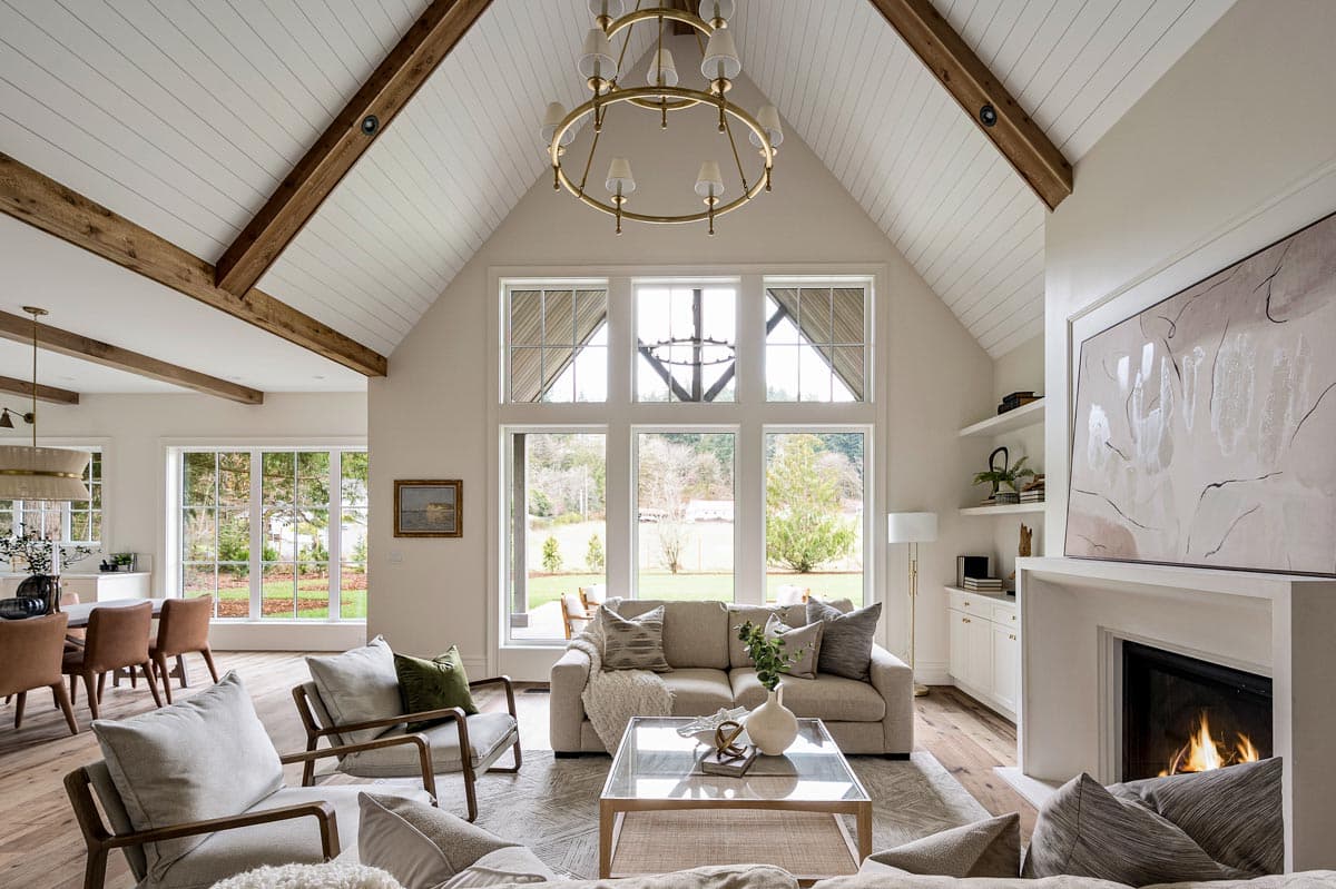 Plan 270045AF: 4 Bed Transitional House Plan with Vaulted Spaces Indoors and Out - 3402 Sq Ft - Image #8 - Contemporary, Country, European, Traditional, Transitional