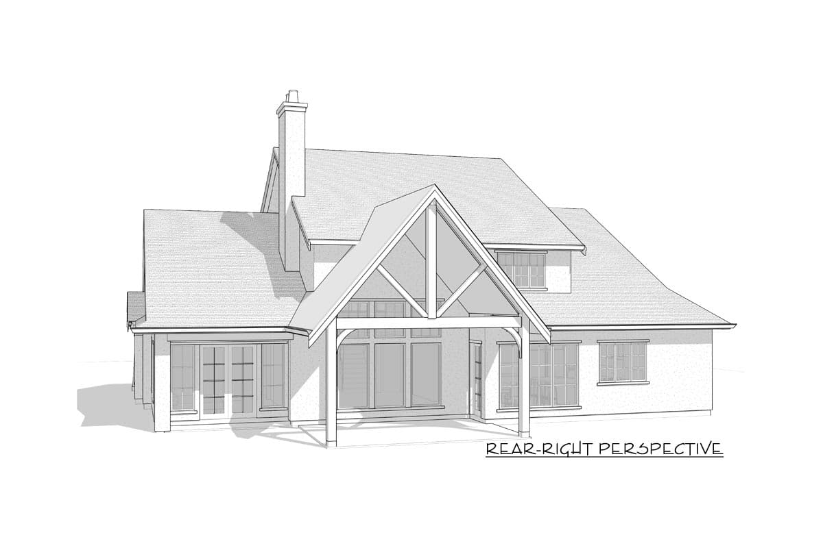 Plan 270045AF: 4 Bed Transitional House Plan with Vaulted Spaces Indoors and Out - 3402 Sq Ft - Image #27 - Contemporary, Country, European, Traditional, Transitional