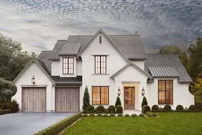 4 Bed Transitional House Plan with Vaulted Spaces Indoors and Out - 3402 Sq Ft