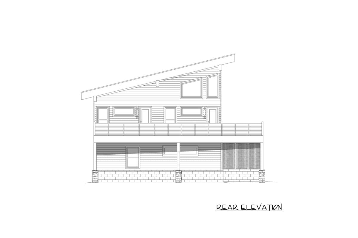 Plan 68893VR: Modern House Plan with Art Loft and Wraparound Deck - 1559 Sq Ft - Image #5 - Contemporary, Mountain, Northwest, Vacation