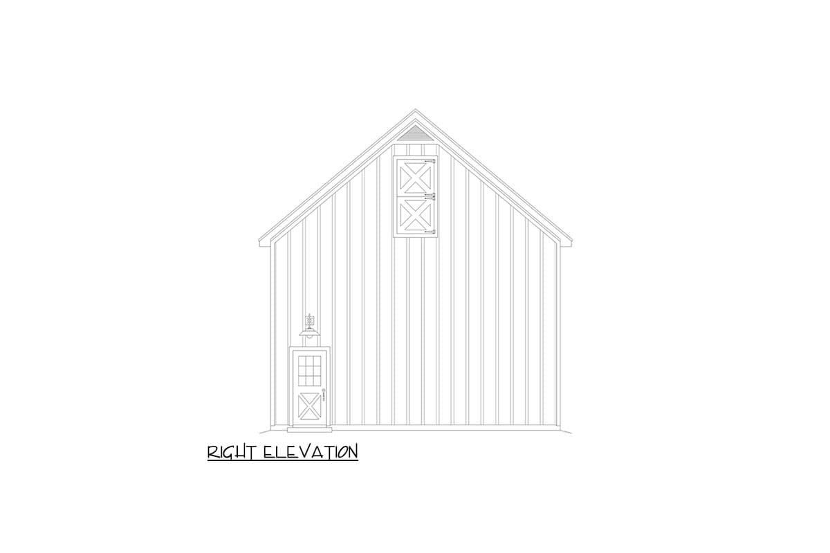 Plan 68899VR: Barn-like Outbuilding with Loft Above - Image #5 - Country, Farmhouse, Rustic, Traditional