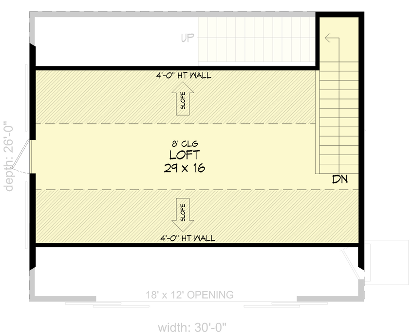 Plan 68899VR: Barn-like Outbuilding with Loft Above - Floor Plan - 2nd Floor - Country, Farmhouse, Rustic, Traditional
