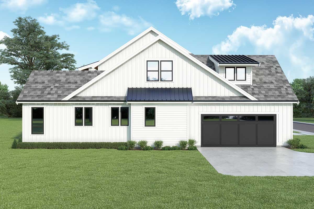 Plan 280154JWD: 2-Story Modern Farmhouse with Office and Hearth Room - Image #4 - Country, Craftsman, Modern Farmhouse, New American, Northwest