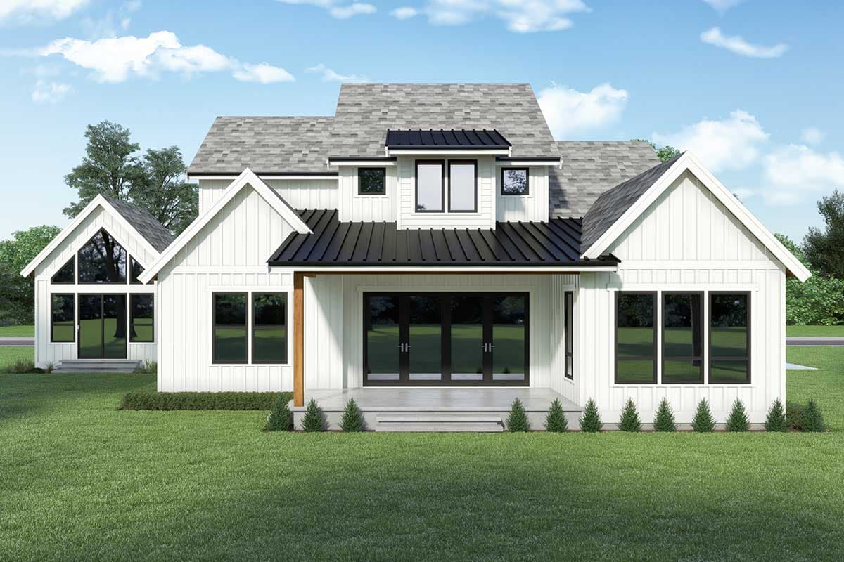 Plan 280154JWD: 2-Story Modern Farmhouse with Office and Hearth Room - Image #5 - Country, Craftsman, Modern Farmhouse, New American, Northwest