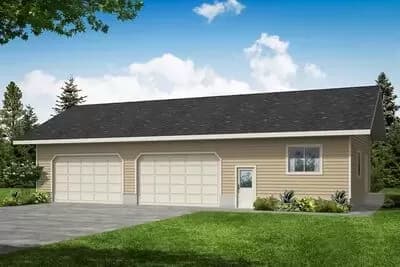Traditional Detached Garage Plan with Studio Space