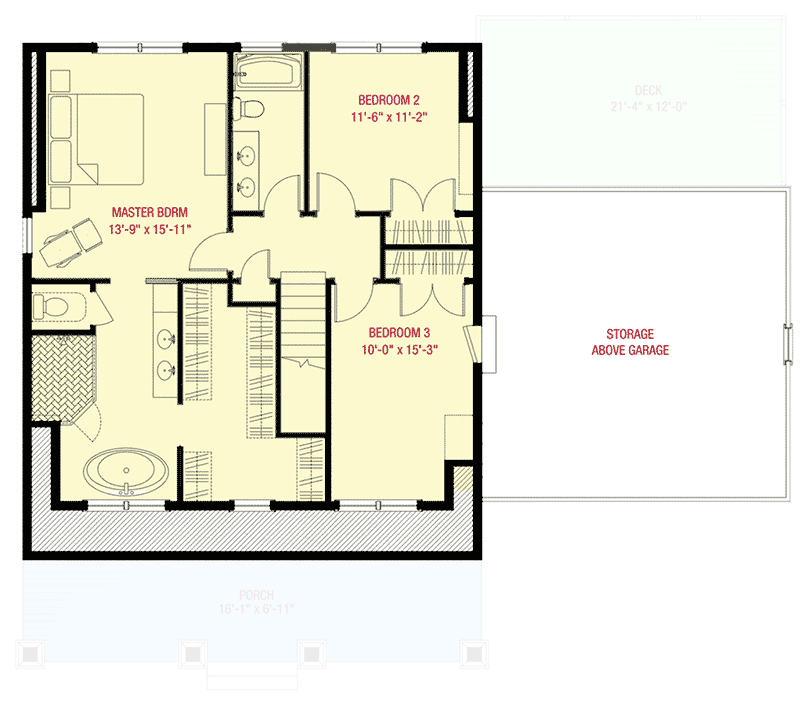 Plan 50198PH: Craftsman Home Plan on a Walkout Basement with an Open Main Floor and 3 Upstairs Bedrooms - Floor Plan - 2nd Floor - Bungalow, Country, Craftsman, Northwest