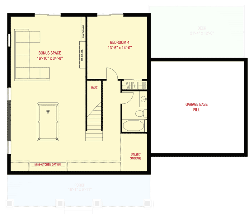 Plan 50198PH: Craftsman Home Plan on a Walkout Basement with an Open Main Floor and 3 Upstairs Bedrooms - Floor Plan - Basement - Bungalow, Country, Craftsman, Northwest