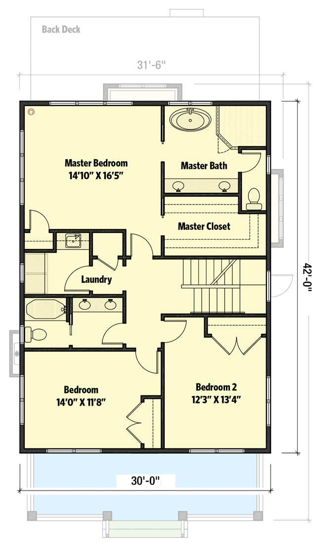 Plan 50199PH: Traditional Country Home Plan with Finished Attic and Optional Basement - Floor Plan - 2nd Floor - Country, Traditional