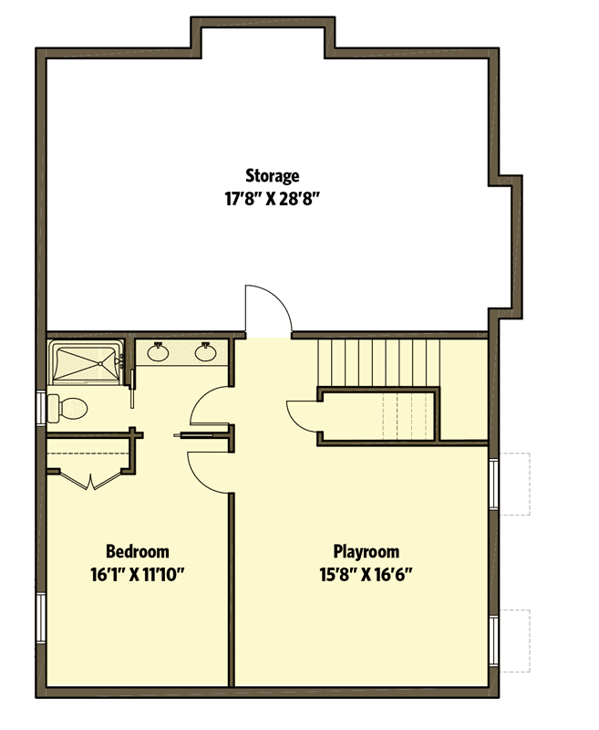 Plan 50199PH: Traditional Country Home Plan with Finished Attic and Optional Basement - Floor Plan - Basement - Country, Traditional
