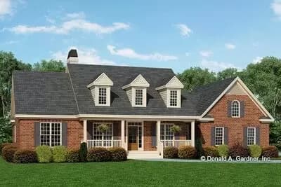 Traditional One-level House Plan with Bonus Room over Garage