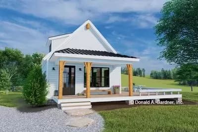 Tiny Modern Farmhouse Cottage with Cathedral Ceiling