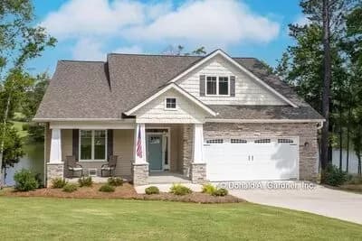 Craftsman Ranch-style House Plan Under 50 Feet Wide with Multi-Level Bonus Room