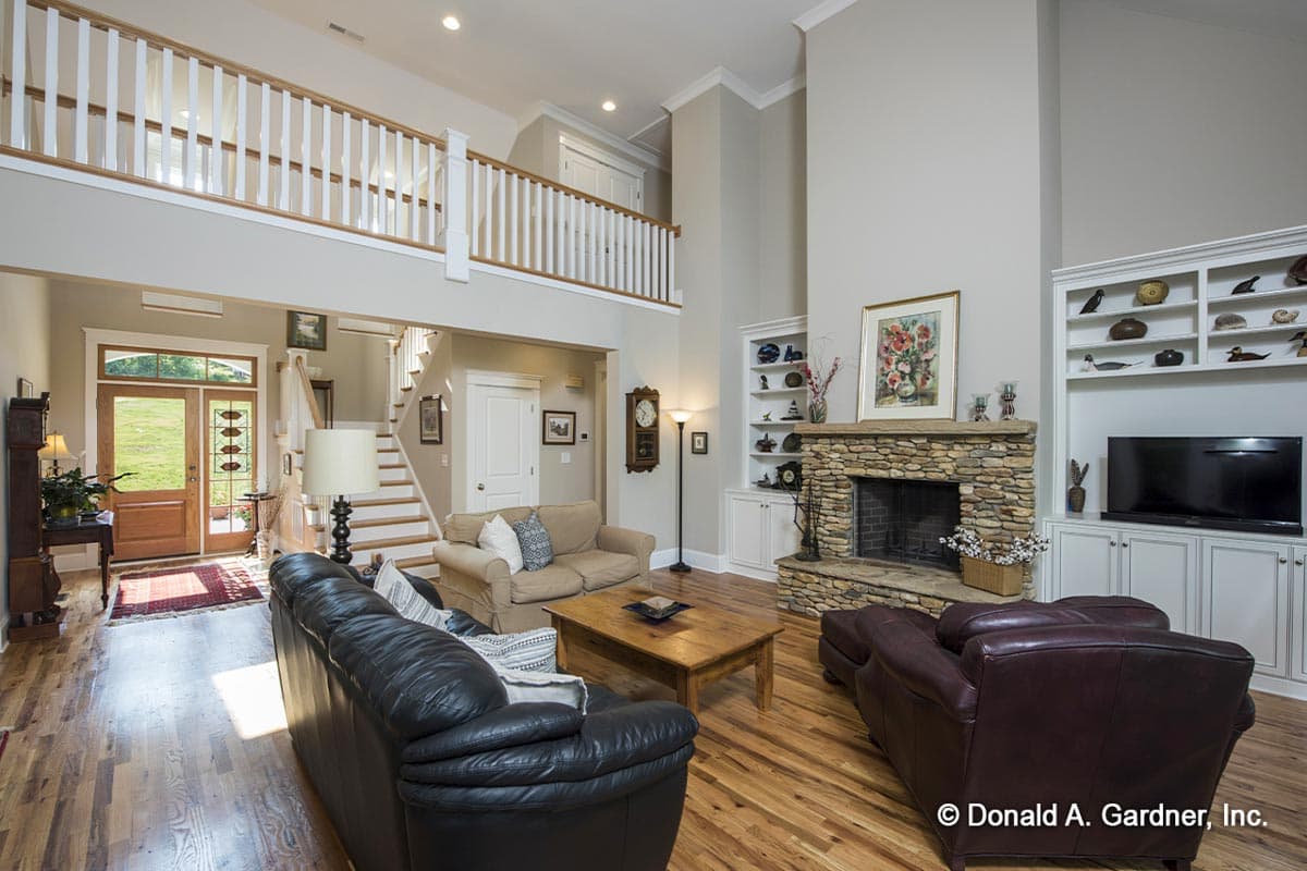 Plan 444212GDN: 3-Bed Cottage House Plan with 2-Story Great Room - 2381 Sq Ft - Image #4 - Mountain, Southern